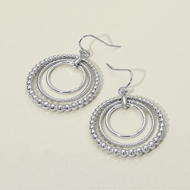 Metal Bubble Layered Hoop Dangle Earrings