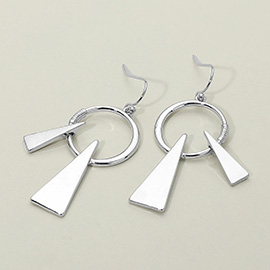 Geometric Metal Circle Triangle Drop Dangle Earrings