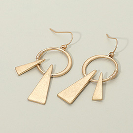 Geometric Metal Circle Triangle Drop Dangle Earrings