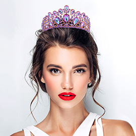 Teardrop Stone Cluster Embellished Queen Pageant Tiara