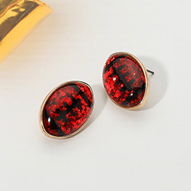 Glittered Football Stud Earrings