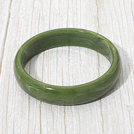 Chunky Marbled Resin Round Bangle Bracelet