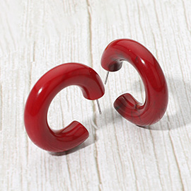 Chunky Marbled Resin Hoop Earrings