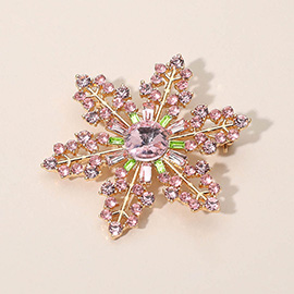 Elegant Crystal Rhinestone Snowflake Brooch