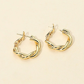14K Gold Dipped Twisted Hoop Earrings