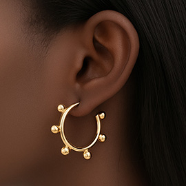 14K Gold Dipped Ball Around Hoop Earrings