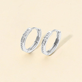 14K Gold Dipped CZ Stone Paved Mini Huggie Hoop Earrings