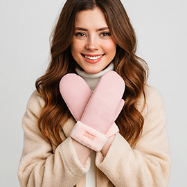 Faux Fur Cuff Fleece Lined Mittens