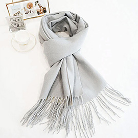Two-Tone Cashmere Feel Fringe Edge Scarf